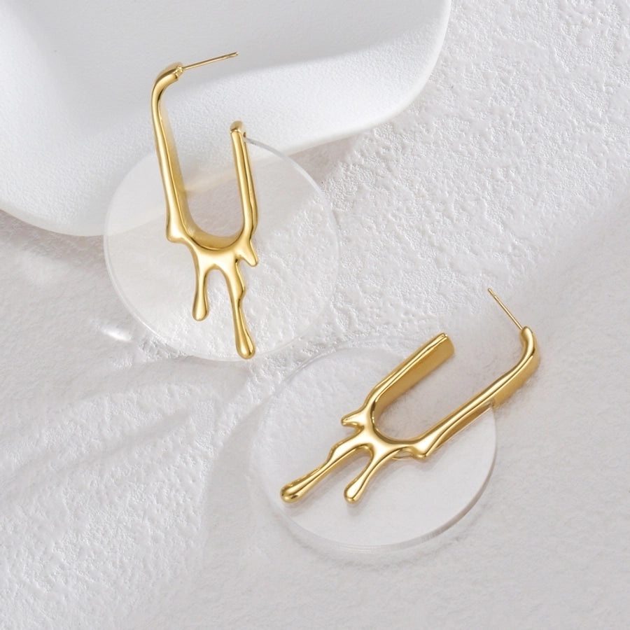 1 Pair Elegant Vintage Style Streetwear Geometric 304 Stainless Steel 18K Gold Plated Drop Earrings