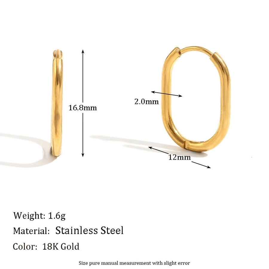 1 Pair Simple Style U Shape Plating 304 Stainless Steel 18K Gold Plated Earrings