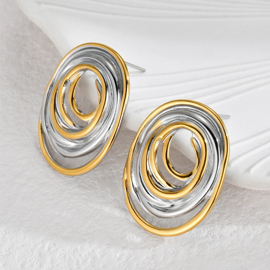 1 Piece Elegant Vintage Style Streetwear Irregular Irregular 304 Stainless Steel 18K Gold Plated Ear Studs - CEJEW