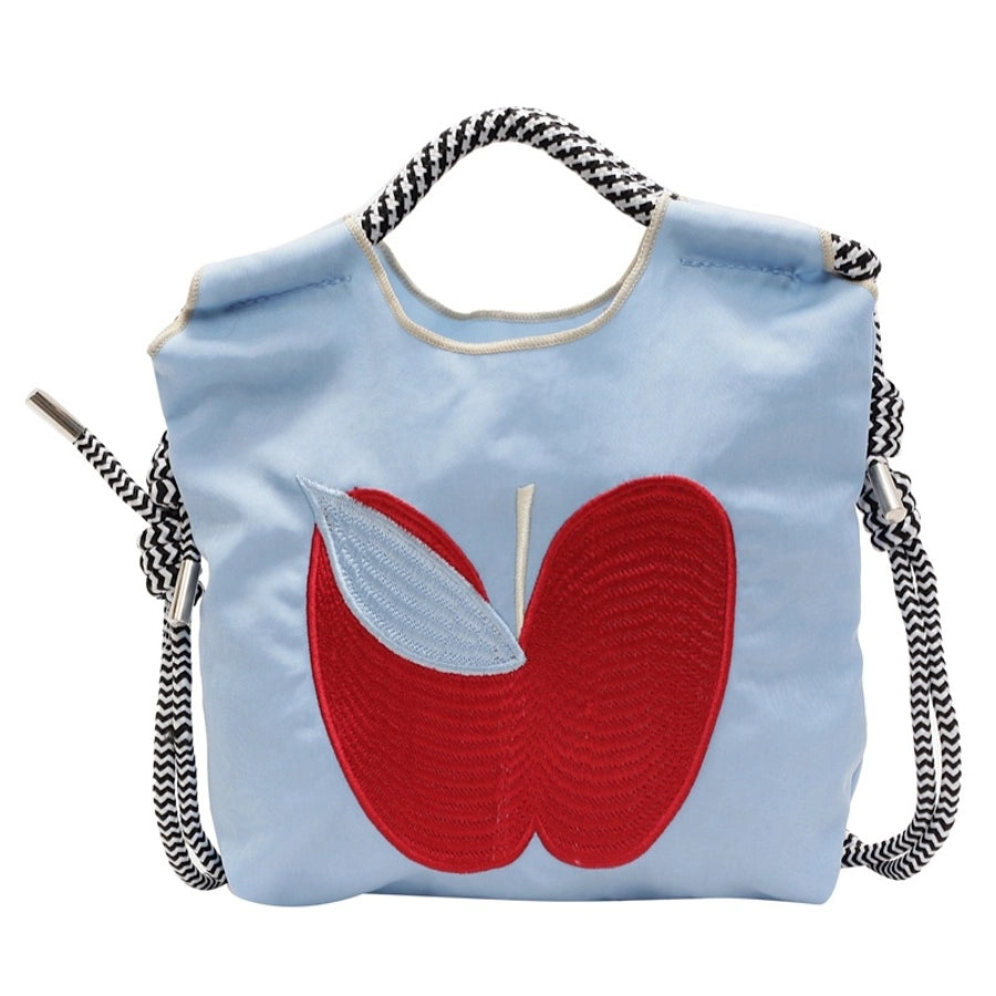 Women's Small Nylon Apple Streetwear Embroidery Square Open Tote Bag