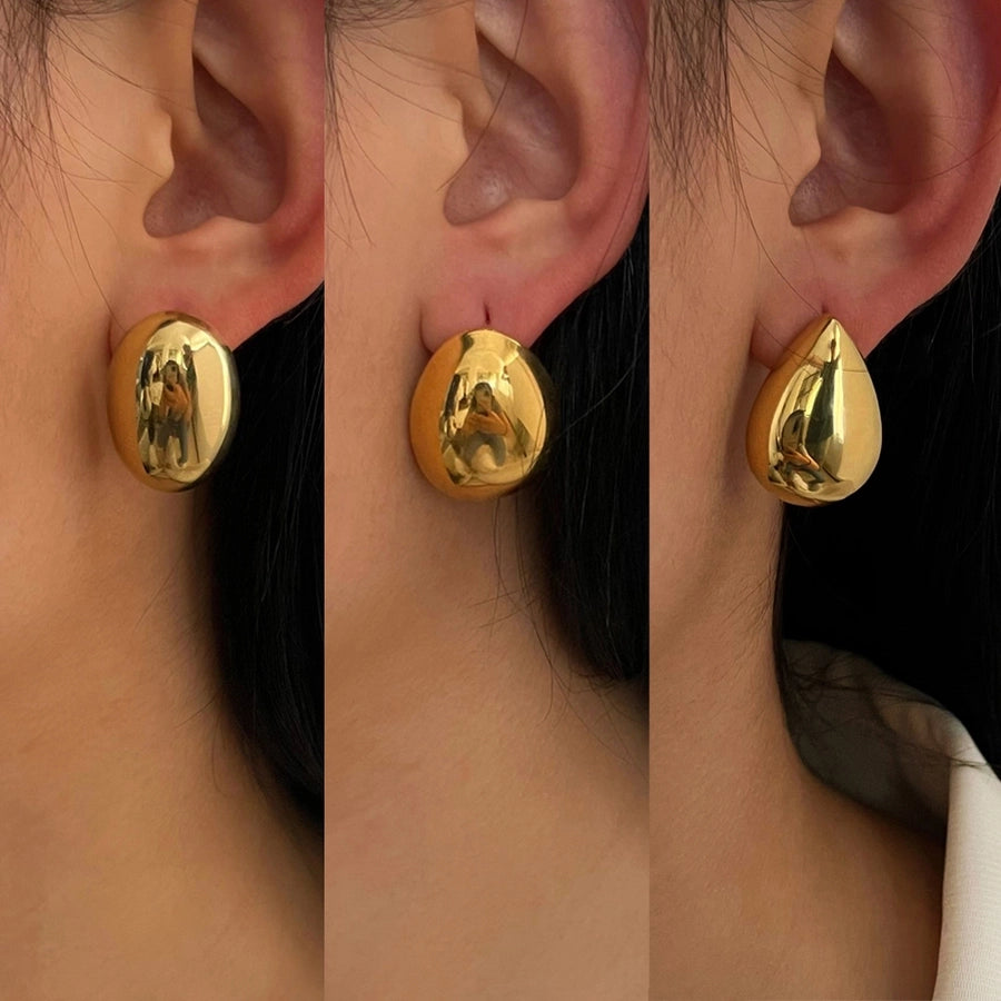 1 Pair Simple Style Geometric 304 Stainless Steel 18K Gold Plated Ear Studs