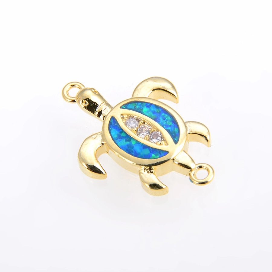 Copper 18K Gold Plated Polishing Plating Inlay Tortoise Opal Zircon Charms Bracelets