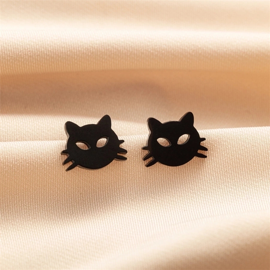 1 Pair Cute Basic Sweet Animal Cat Polishing Plating 304 Stainless Steel 18K Gold Plated Ear Studs