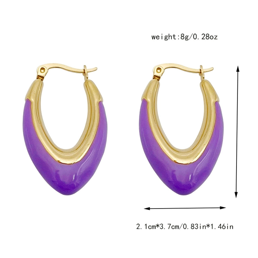 1 Pair Vacation Simple Style Commute U Shape 304 Stainless Steel 14K Gold Plated Earrings