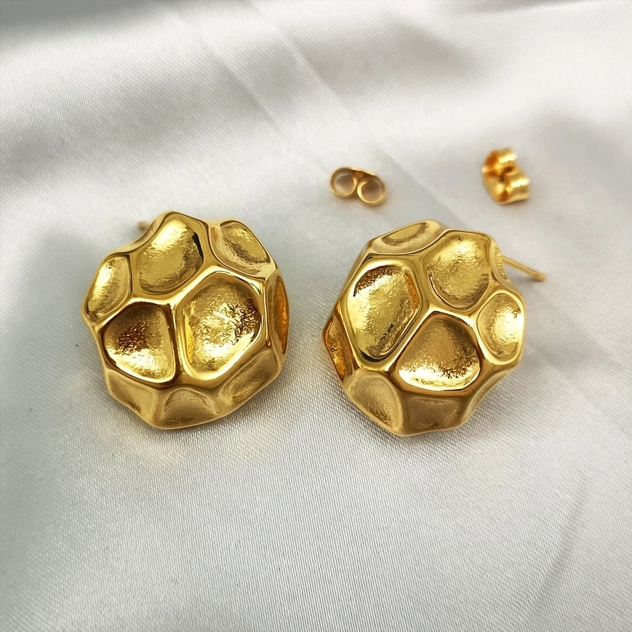 1 Piece IG Style Classical Streetwear Geometric 304 Stainless Steel 18K Gold Plated Ear Studs