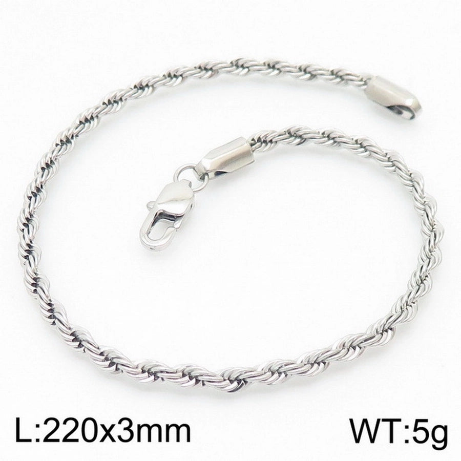 Elegant Simple Style Streetwear Twist 304 Stainless Steel 18K Gold Plated Unisex Bracelets