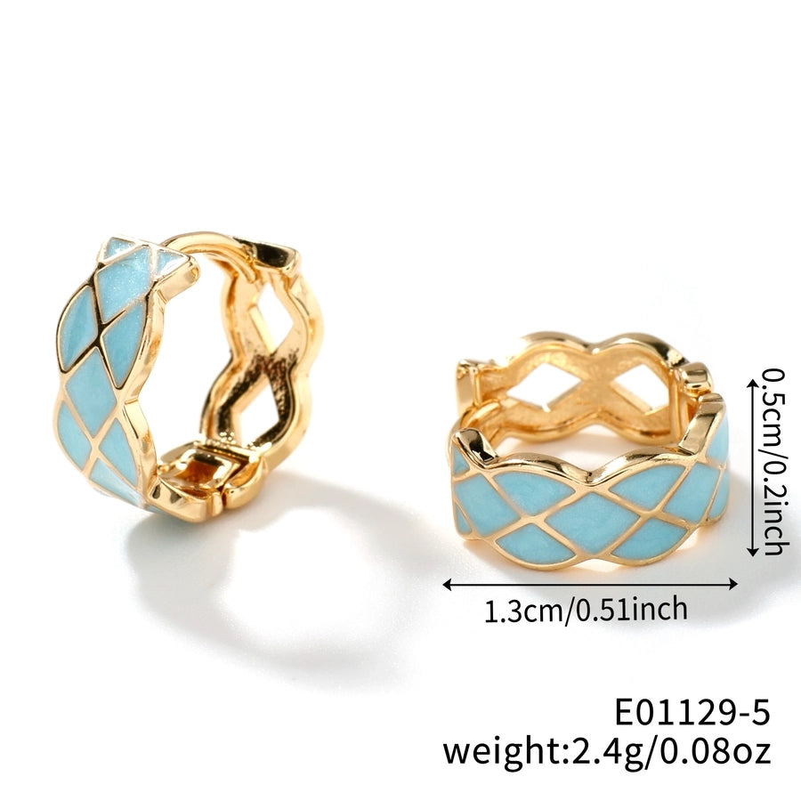 1 Pair Casual Glam Shiny Geometric Copper K Gold Plated Earrings