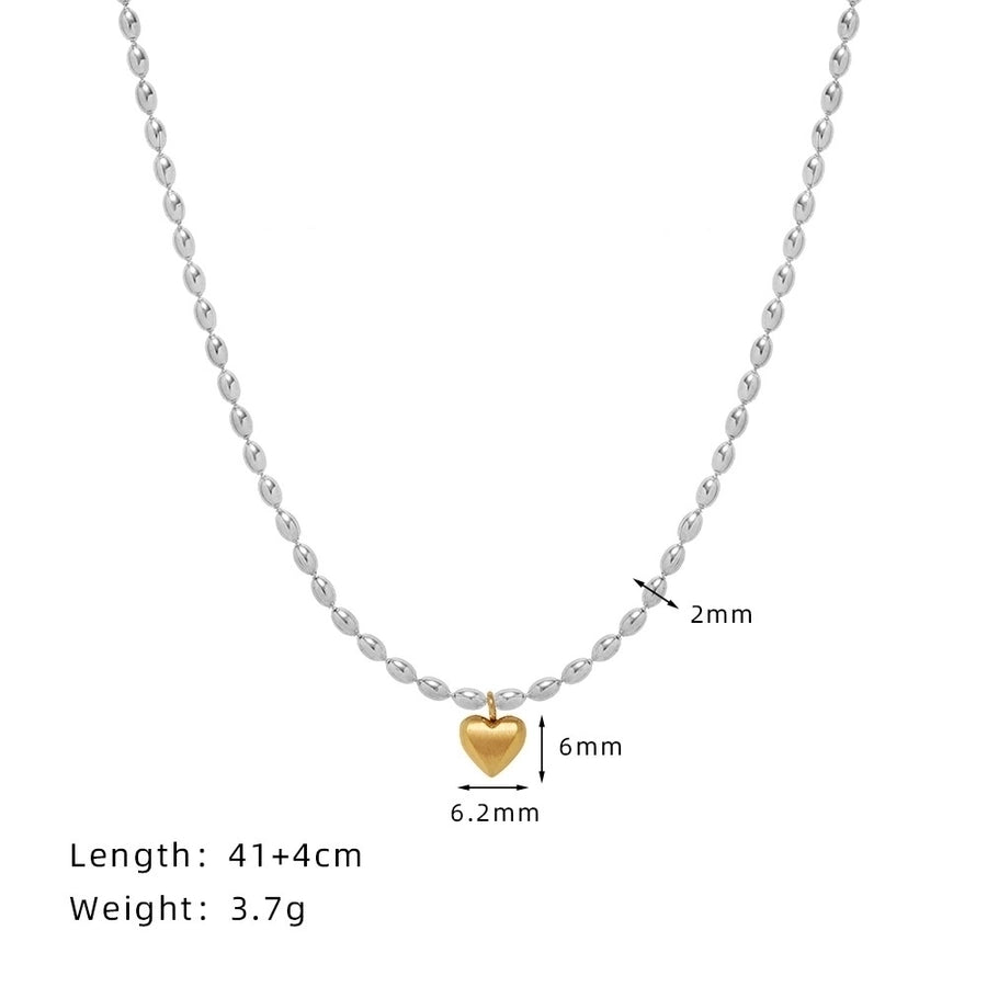 Jewelry Casual Sweet Heart Shape 201 Stainless Steel 304 Stainless Steel 18K Gold Plated Necklace