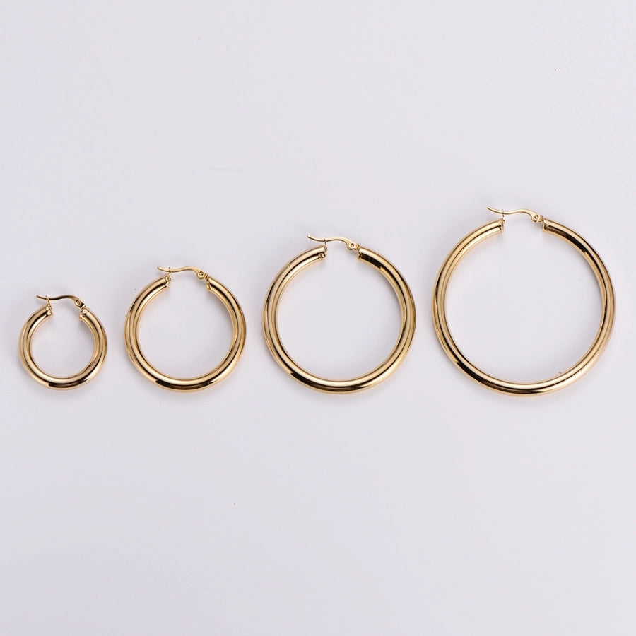 1 Pair Simple Style Geometric Plating 304 Stainless Steel No Inlaid 18K Gold Plated Stainless Steel Earrings