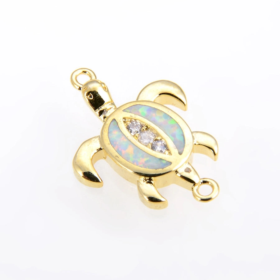 Copper 18K Gold Plated Polishing Plating Inlay Tortoise Opal Zircon Charms Bracelets