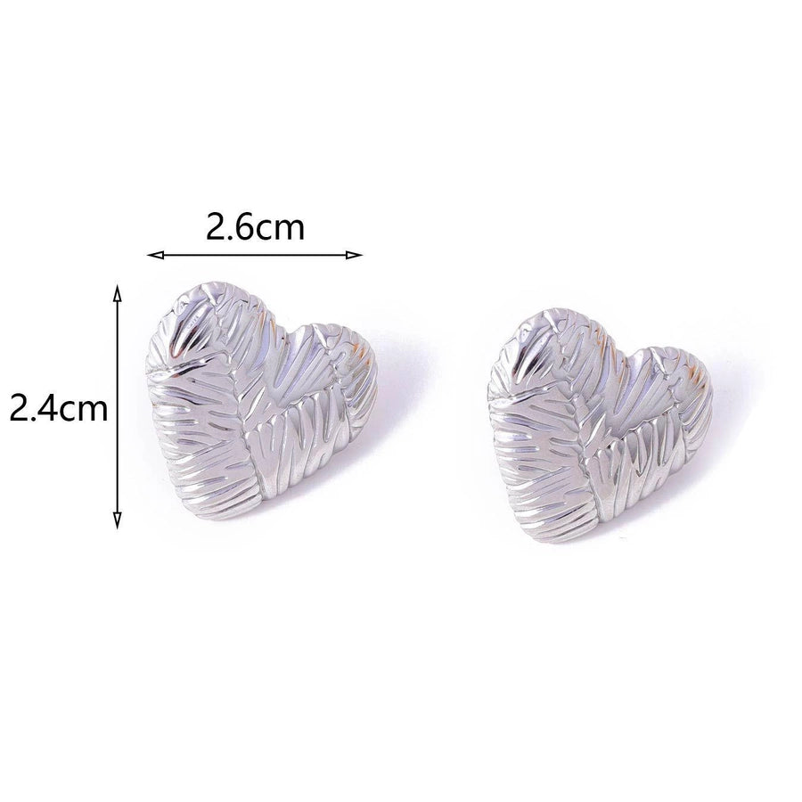 1 Pair Streetwear Geometric Heart Shape 304 Stainless Steel 18K Gold Plated Earrings