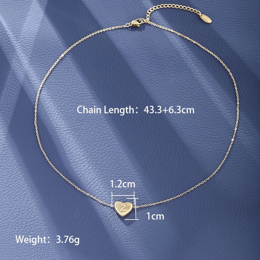 Jewelry XUPING Simple Style Commute Letter Heart Shape 304 Stainless Steel 18K Gold Plated Necklace