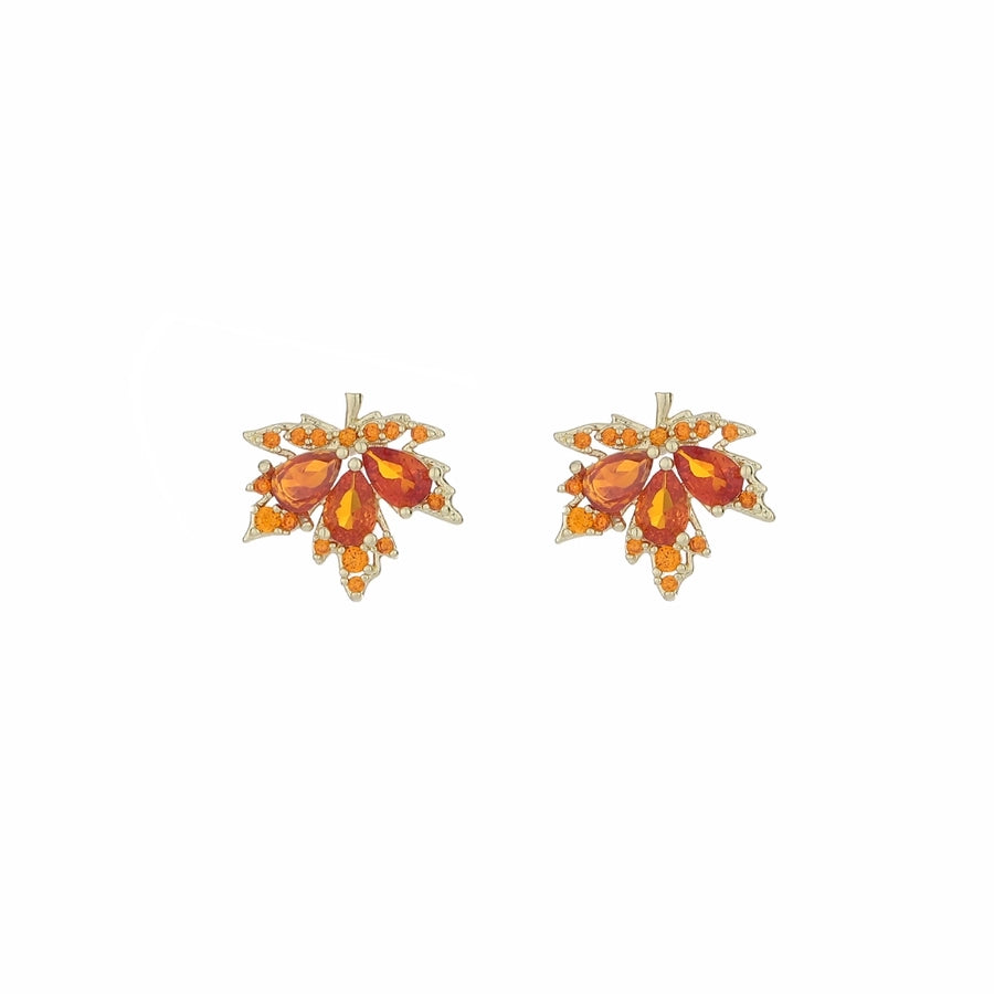 1 Pair Elegant Simple Style Geometric Inlay Copper Zircon 14K Gold Plated Drop Earrings