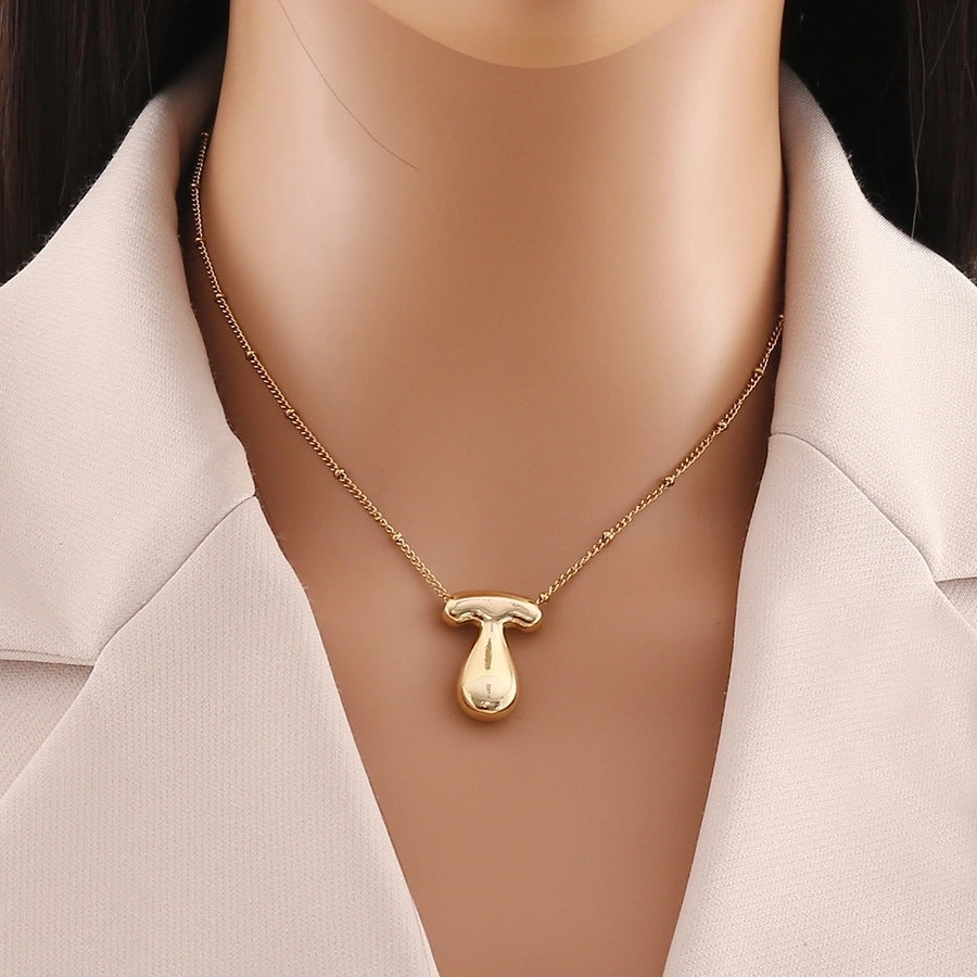 304 Stainless Steel Copper 18K Gold Plated Simple Style Commute letter Pendant Necklace