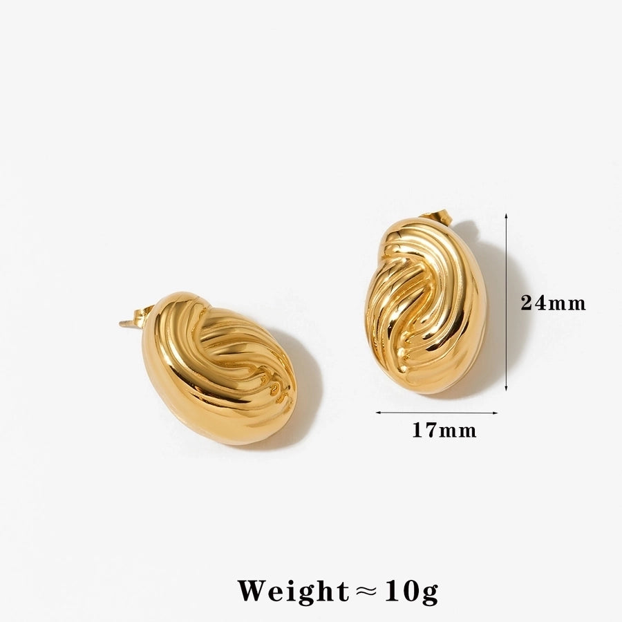 1 Pair Vacation Modern Style Artistic Geometric Solid Color Plating 304 Stainless Steel 16K Gold Plated White Gold Plated Gold Plated Ear Studs