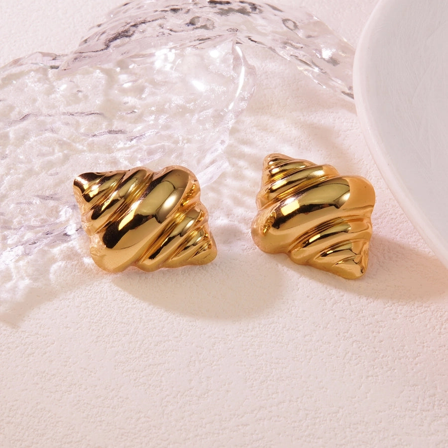 1 Pair Cute Novelty Streetwear Geometric Irregular 304 Stainless Steel Imitation Gold  Ear Studs