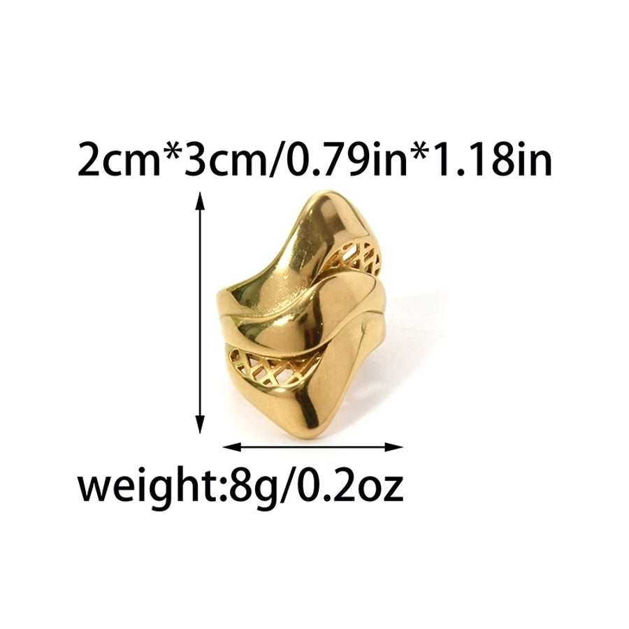 Jewelry Modern Style Simple Style Streetwear cross 304 Stainless Steel 14K Gold Plated Plating Rings