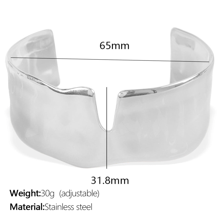 IG Style Exaggerated Irregular Solid Color 304 Stainless Steel 18K Gold Plated Bangle In Bulk