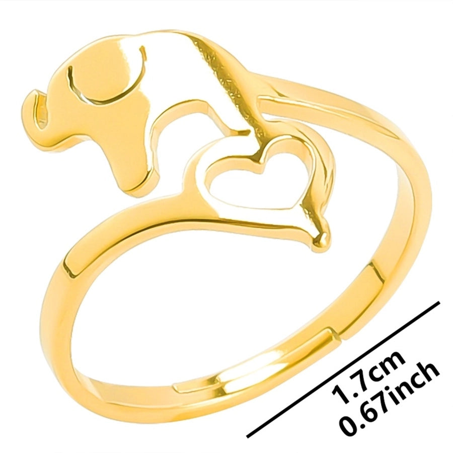 Jewelry Ethnic Style Animal 304 Stainless Steel 18K Gold Plated Open Ring - CEJEW