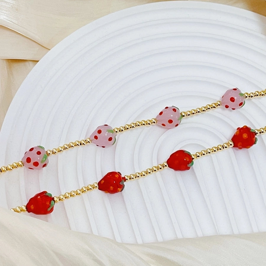 Copper 18K Gold Plated Strawberry Necklace