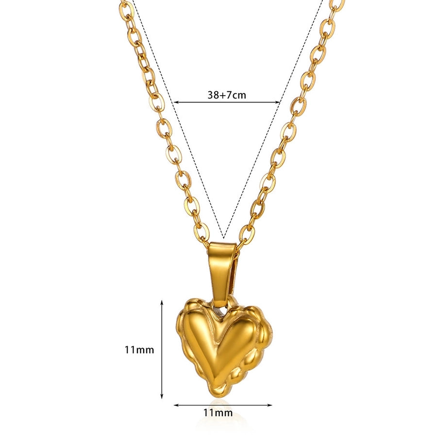 Jewelry Simple Style Geometric Heart Shape Rose 304 Stainless Steel Plating Pendant Necklace