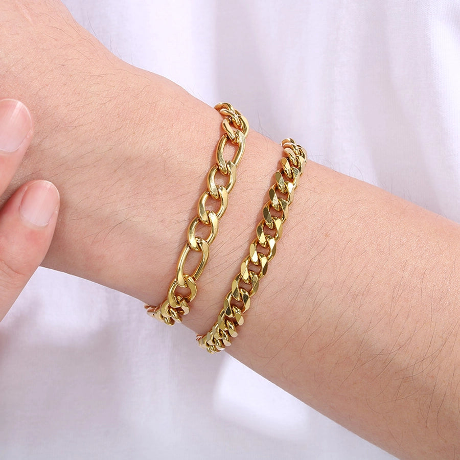 Simple Style Geometric 304 Stainless Steel 18K Gold Plated Unisex Bracelets