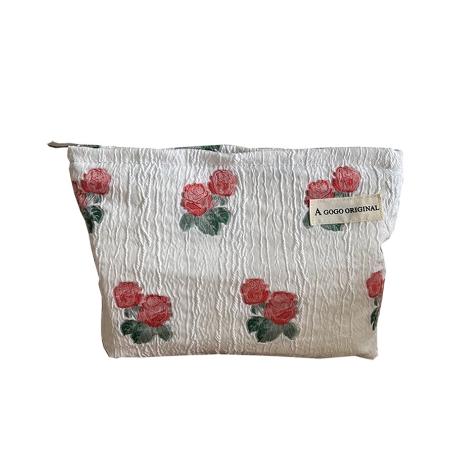 Elegant Streetwear Flower Polyester Square Makeup Bags