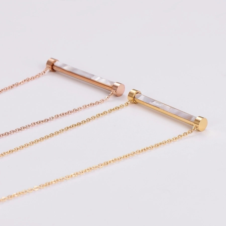 304 Stainless Steel 18K Gold Plated Rose Gold Plated Casual Inlay Solid Color Acrylic Pendant Necklace