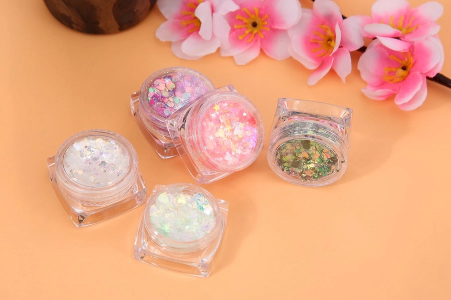 Colorful Glitter Glossy Sequin Nail Art Eye Makeup No Glue Needed Lolita Cosplay Performance Makeup Internet Celebrity Style