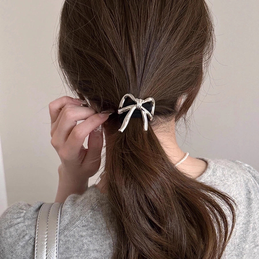 Women's IG Style Basic Commute Solid Color Bow Knot Alloy Hair Tie - CEJEW