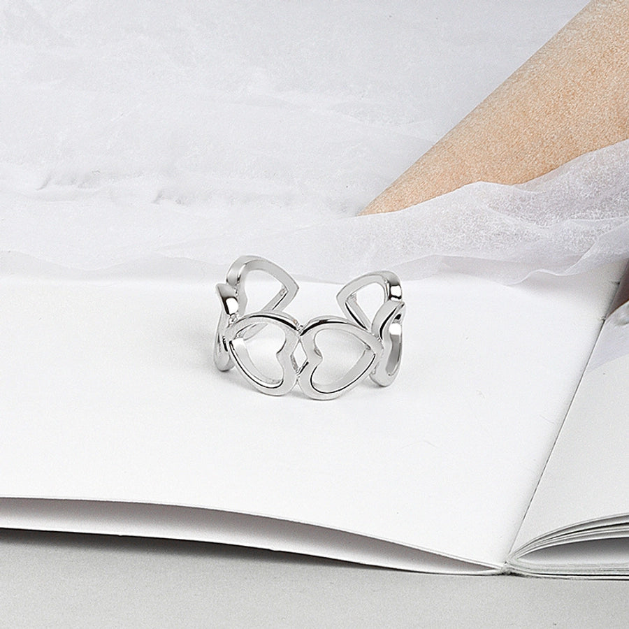 Jewelry Casual Elegant Commute Flower 304 Stainless Steel Open Rings