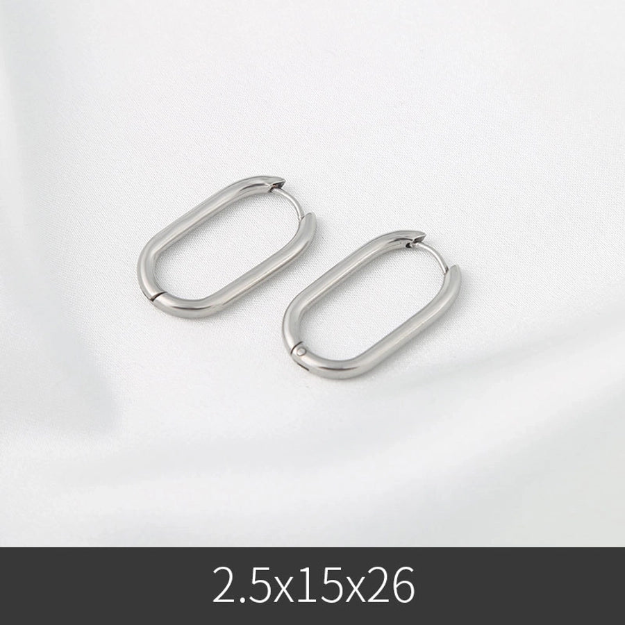 1 pair fashion u shape stainless steel plating earrings