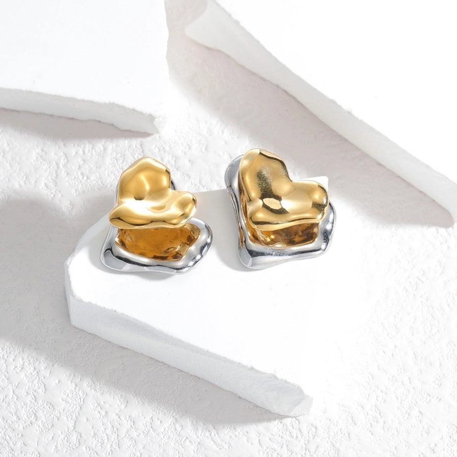 1 Piece Elegant Lady IG Style Irregular Irregular 304 Stainless Steel 18K Gold Plated Ear Studs