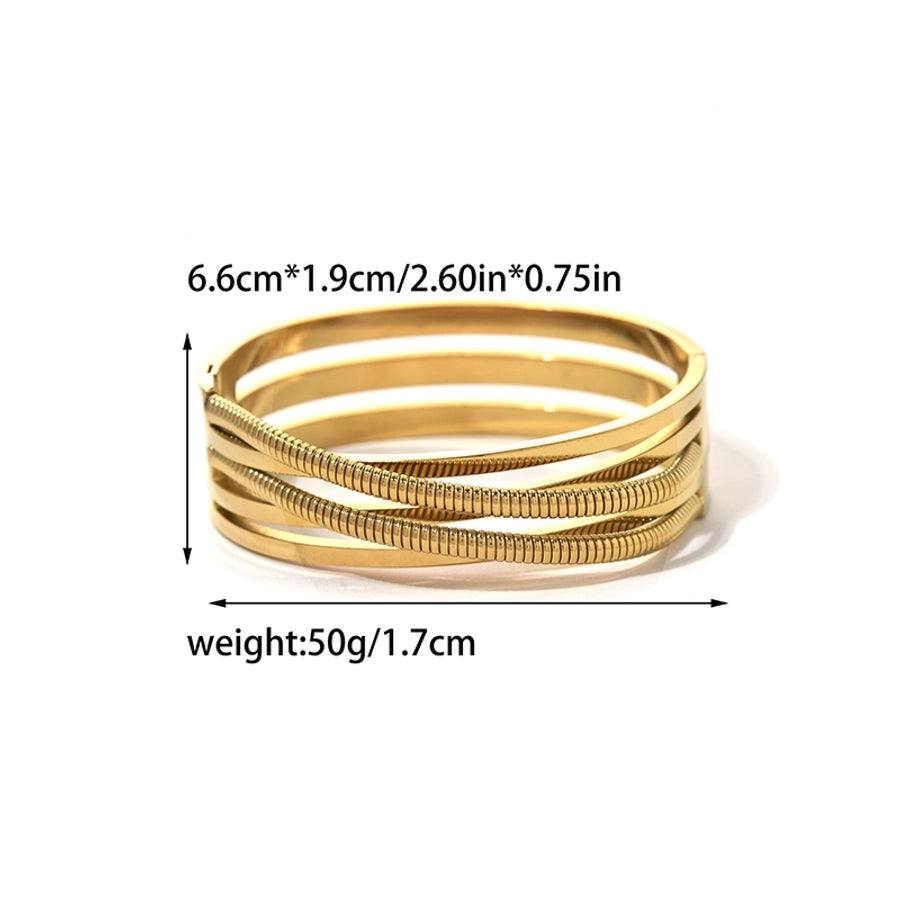 Simple Style Streetwear Cool Style Round Solid Color 304 Stainless Steel 14K Gold Plated Bangle In Bulk