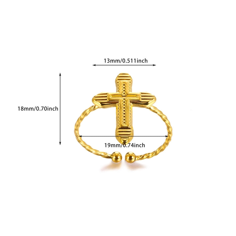 Jewelry Casual Vintage Style Streetwear Cross 304 Stainless Steel 18K Gold Plated Open Rings