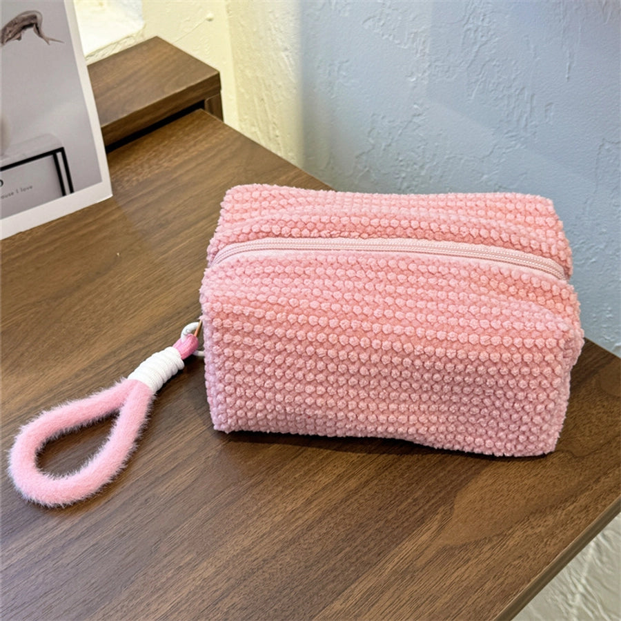 Elegant Streetwear Solid Color Polyester Plaid Square Makeup Bags