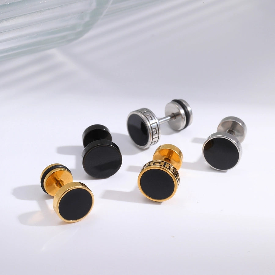 1 Pair Ear Cartilage Rings & Studs Simple Style Commute Round 304 Stainless Steel Enamel 18K Gold Plated Ear Cartilage Rings & Studs