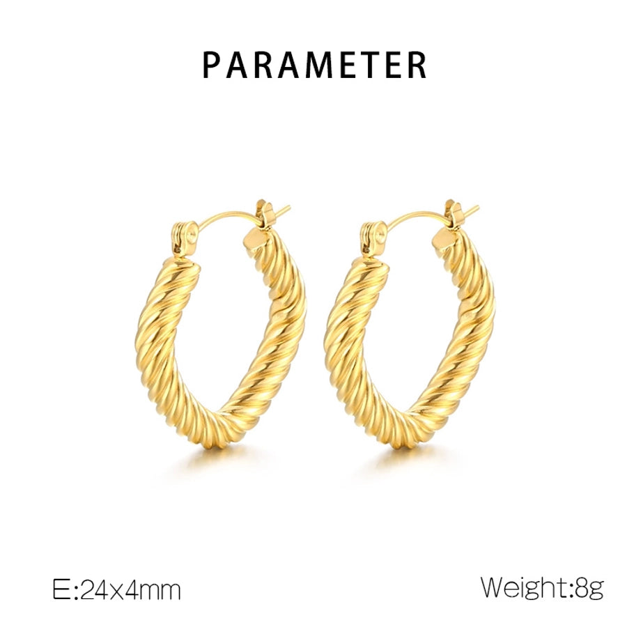 1 Pair Simple Style Geometric 304 Stainless Steel 18K Gold Plated Earrings