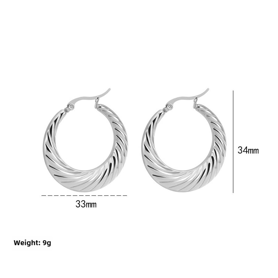 style titanium steel hollow earrings vacuum electroplating 18K real gold stainless steel Women's Light earrings simple earrings - CEJEW