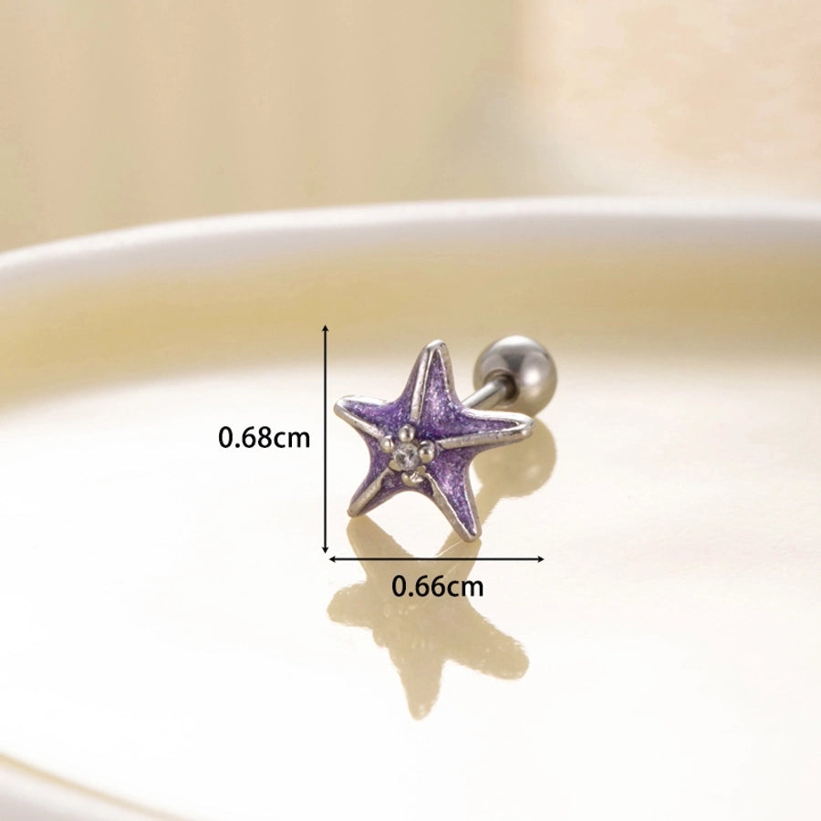 1 Piece Casual Classic Style Starfish Copper Copper Earrings