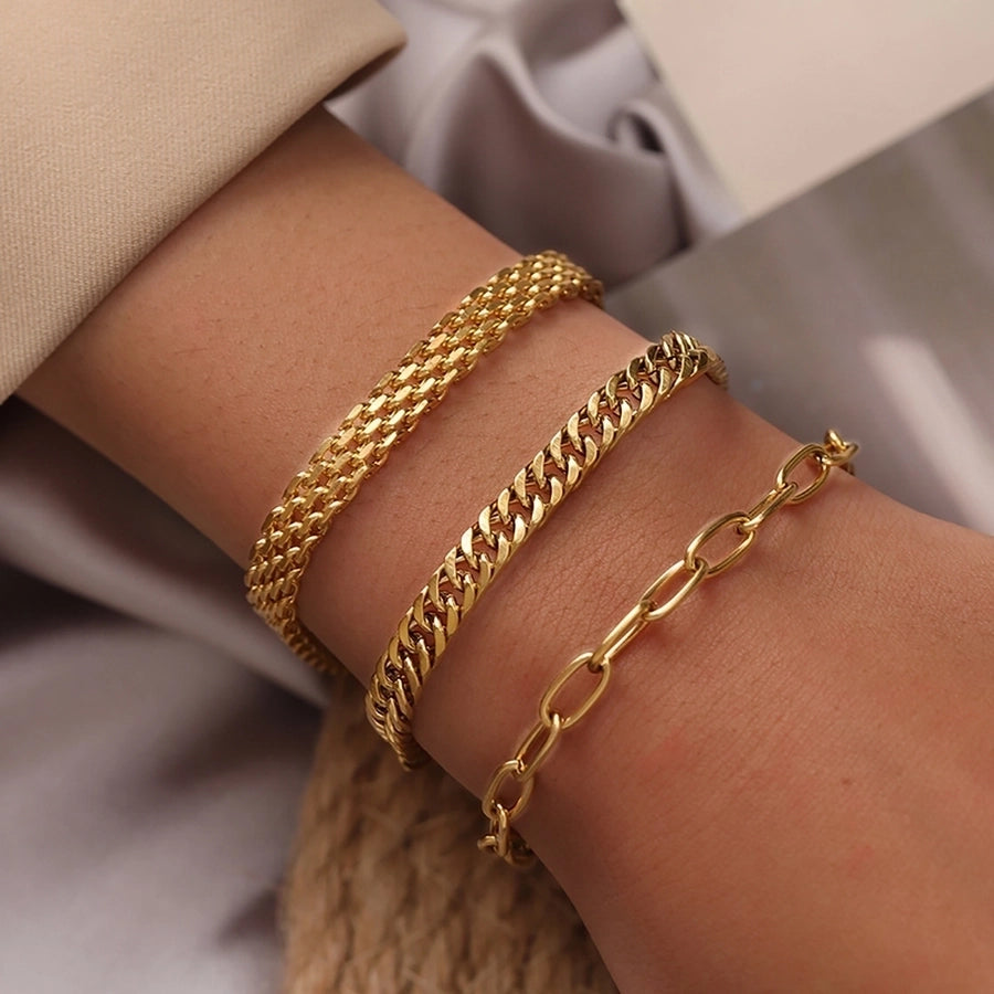 304 Stainless Steel Basic Simple Style Classic Style Plating Twist Bracelets