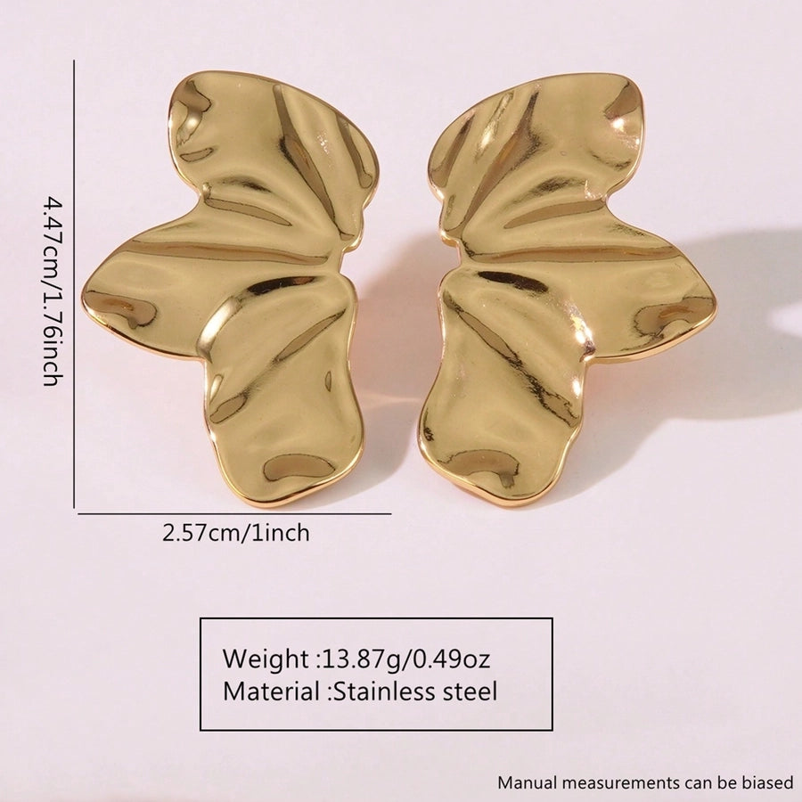 1 Pair Elegant French Style Sweet Geometric Flower 304 Stainless Steel Imitation Gold  Ear Studs