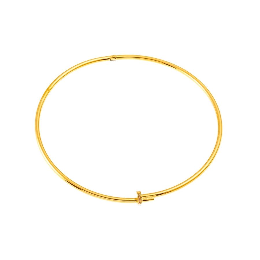 Jewelry Simple Style Classic Style Solid Color Titanium Steel 18K Gold Plated Plating Choker