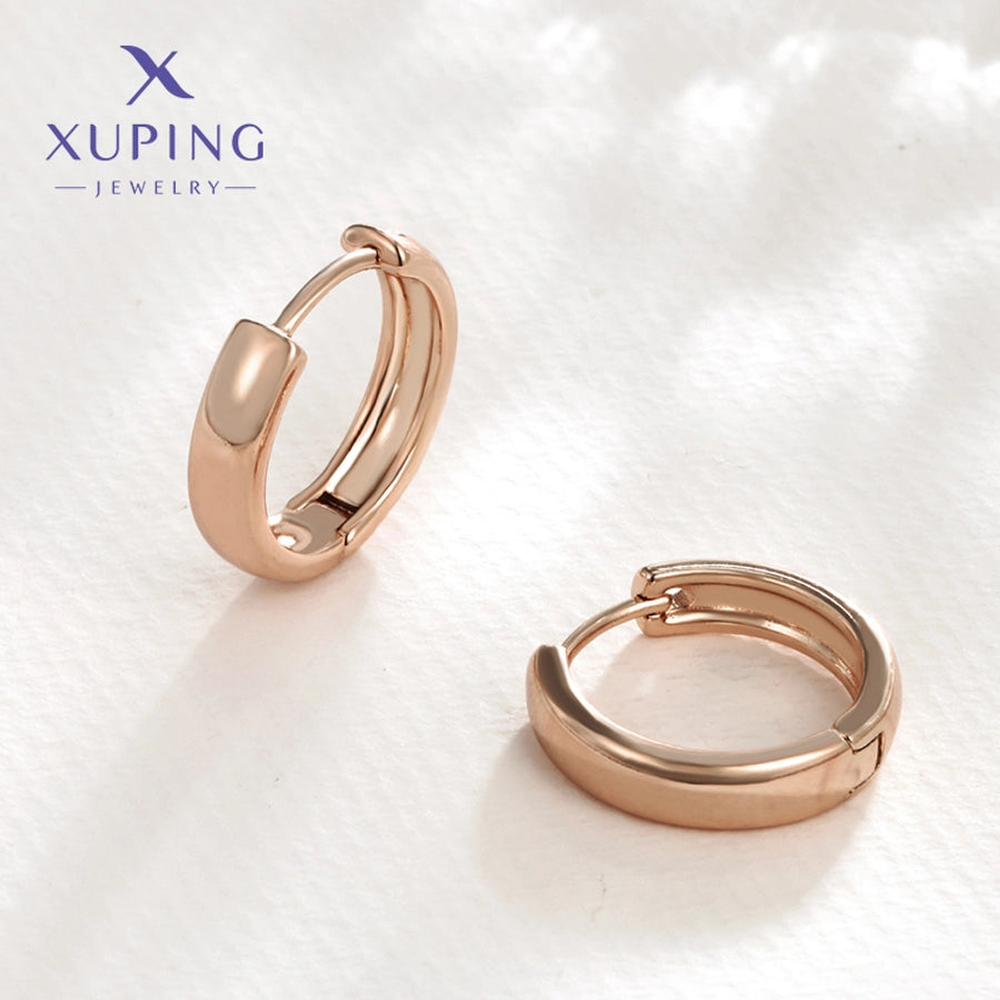 1 Pair Elegant Simple Style Streetwear Round Plating Copper 18K Gold Plated Copper Earrings