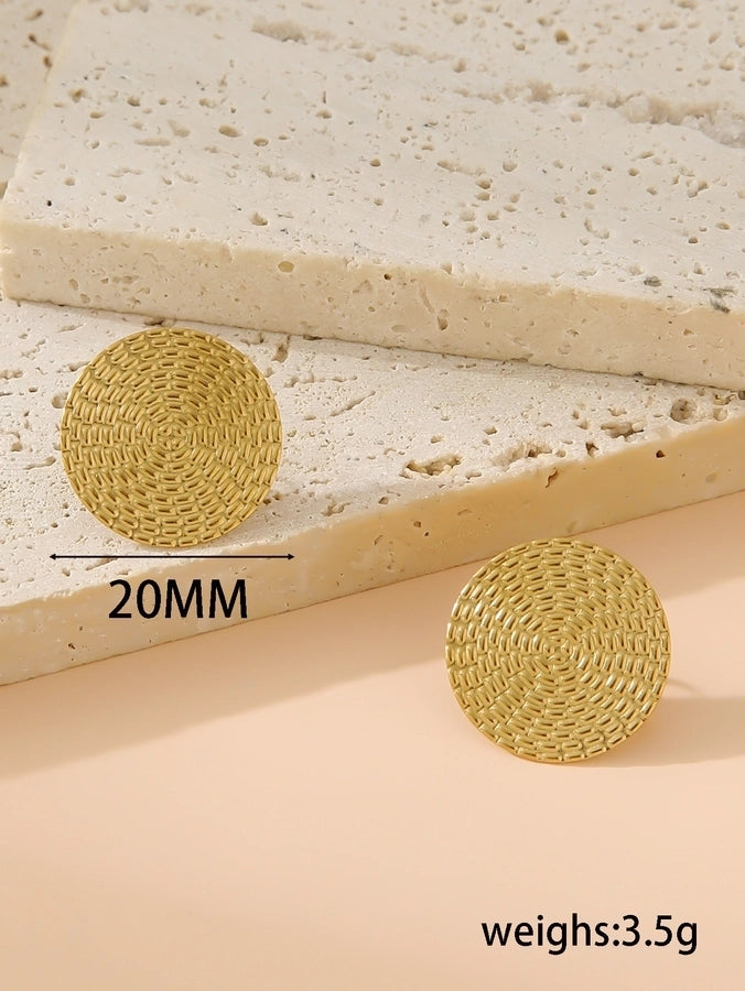 1 Pair Vintage Style Lady Artistic Geometric 304 Stainless Steel 18K Gold Plated Ear Studs