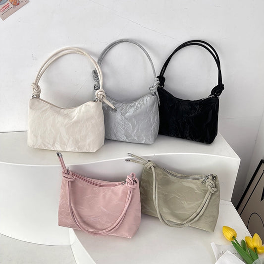 Women's Medium Pu Leather Solid Color Streetwear Square Zipper Underarm Bag