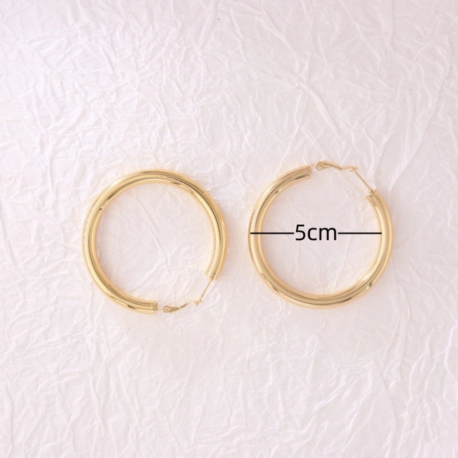 1 Pair Glam Simple Style Classic Style Circle 304 Stainless Steel 18K Gold Plated Earrings