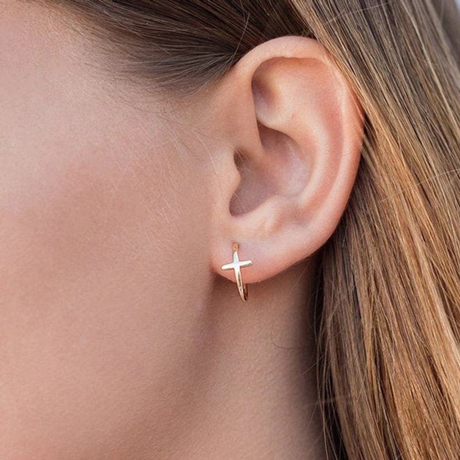 Simple Style Geometric Plating Copper No Inlaid Earrings Ear Studs - CEJEW