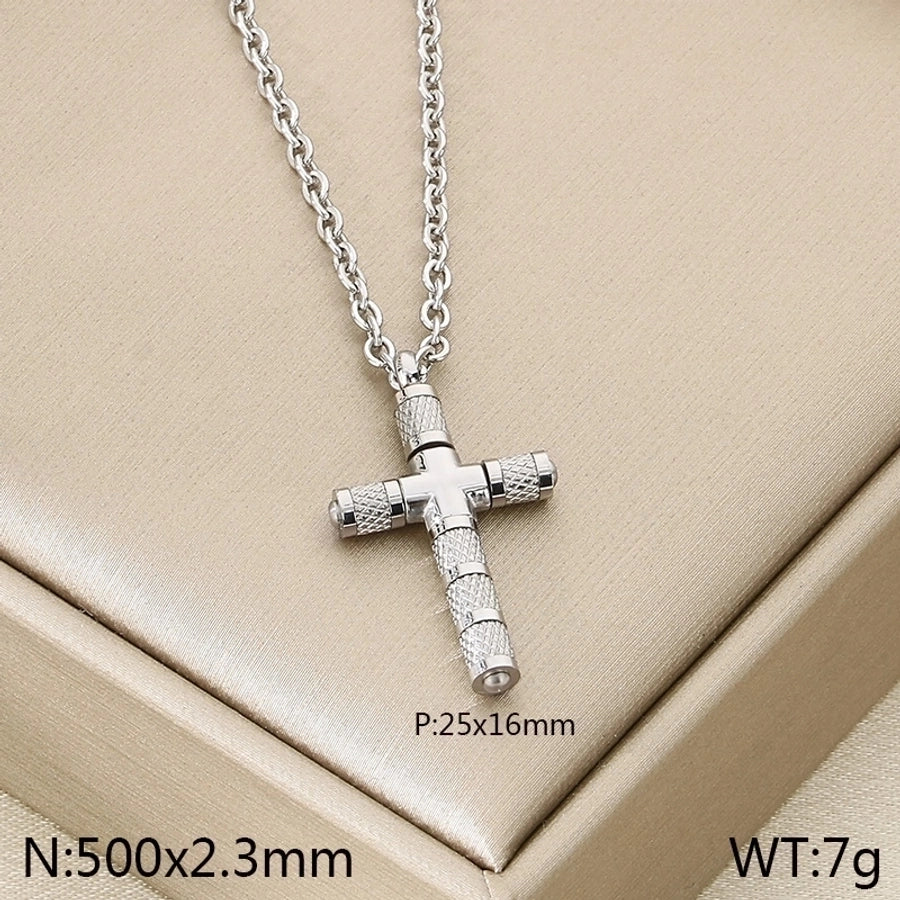 Jewelry Vintage Style Cross 304 Stainless Steel 18K Gold Plated Stainless Steel Necklaces