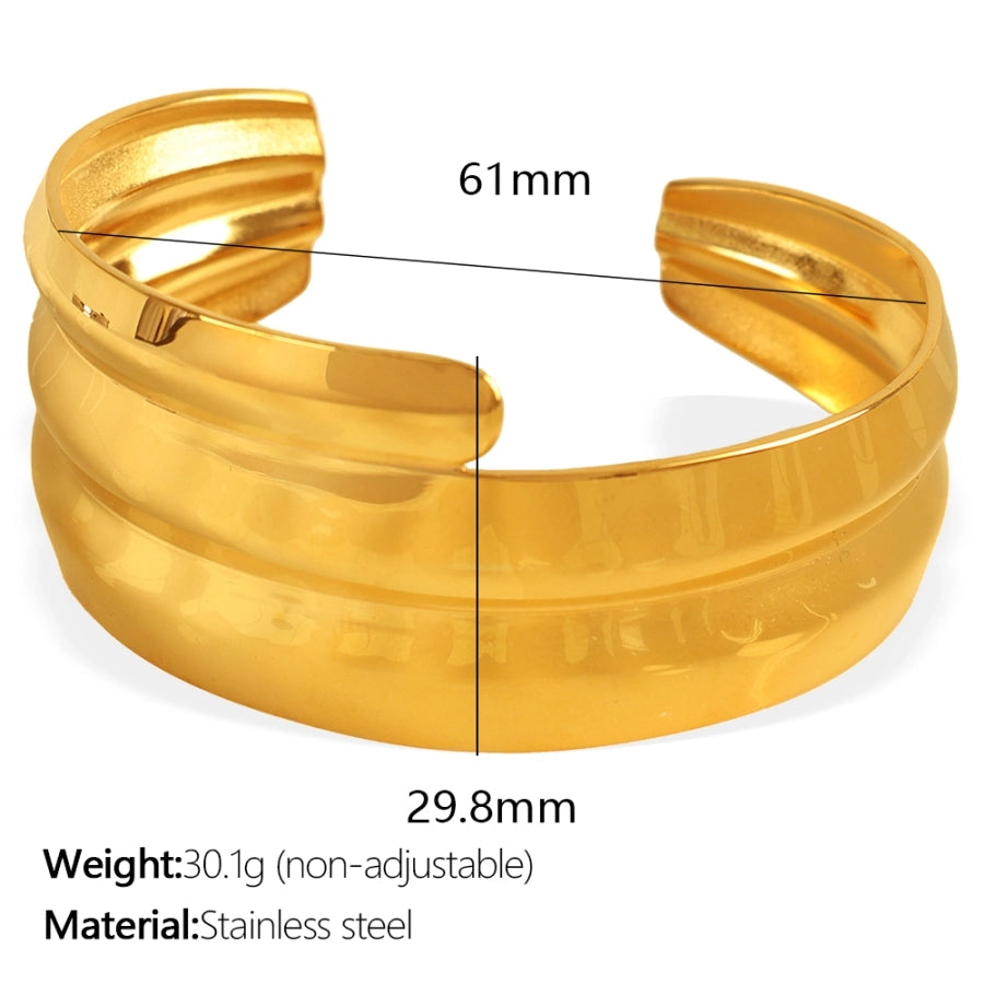 IG Style Exaggerated Irregular Solid Color 304 Stainless Steel 18K Gold Plated Bangle In Bulk